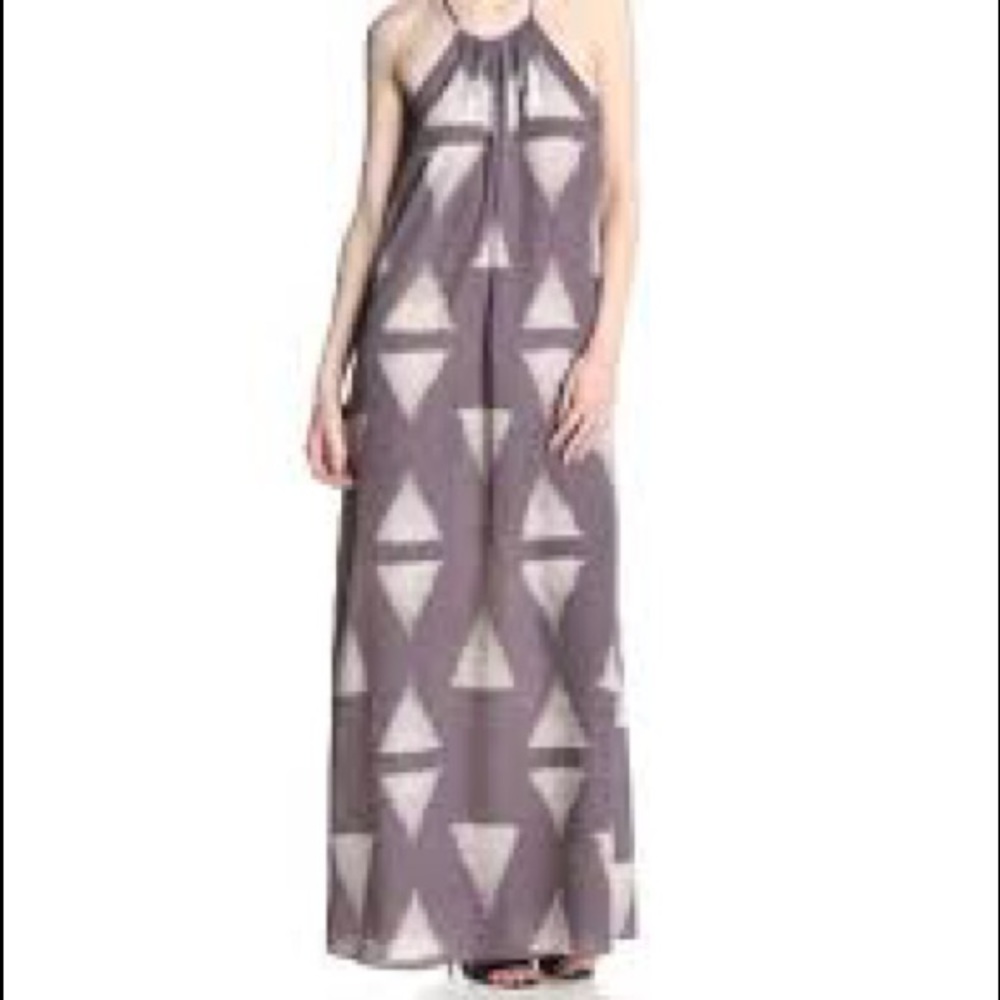 BCBG Fringe Boho Maxi Dress Purple XS